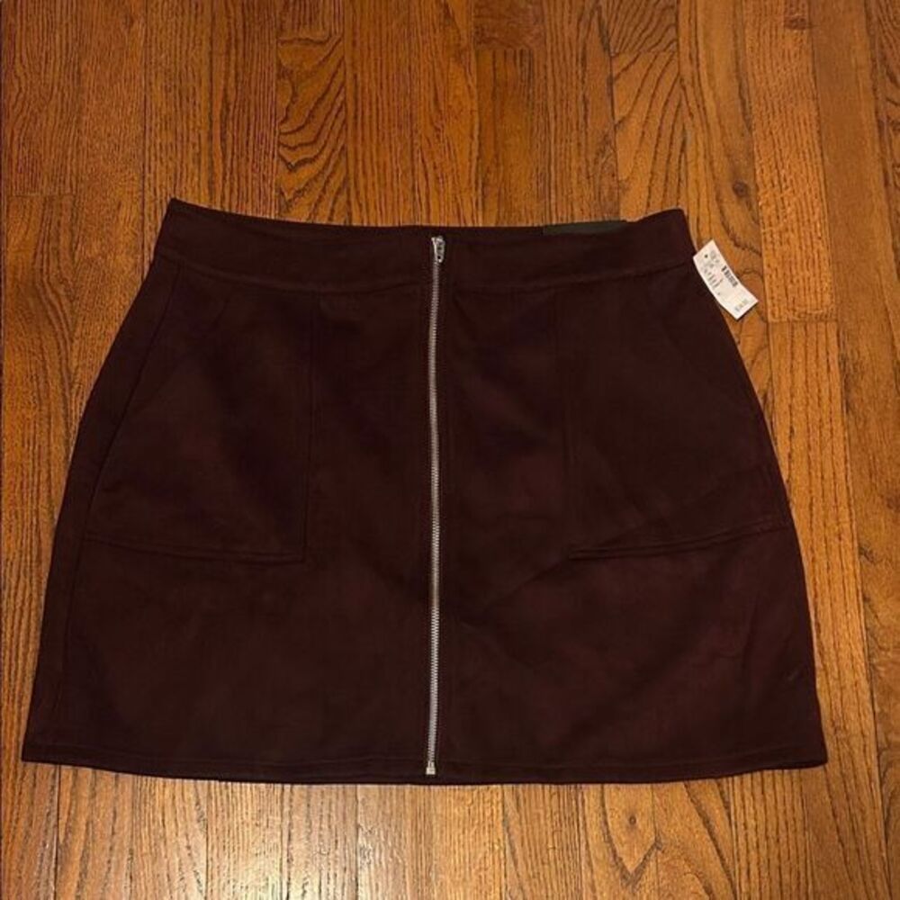 Maurices Deep Burgundy Mini Skirt with Zipper  B